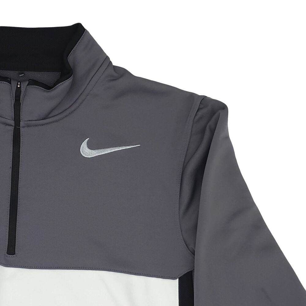 Nike Golf Jacket Mens Small Gray White Pullover 1/4 Zip Standard Therma Fit - Picture 3 of 12